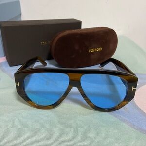 Tom Ford Brown Sunglasses with Blue Lenses